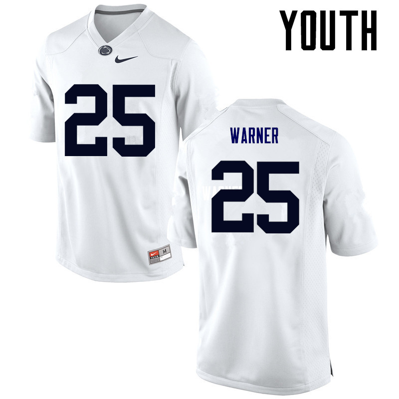 Youth Penn State Nittany Lions #25 Curt Warner College Football Jerseys-White